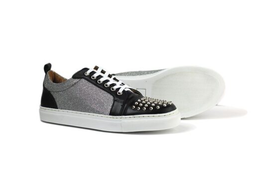 Tenis brillos plata con estoperoles