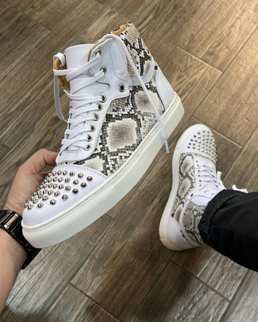 Tenis tipo botín blanco