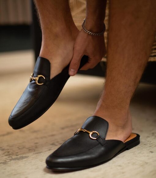 Mule piel negro