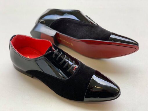 Zapato vestir charol/terciopelo negro