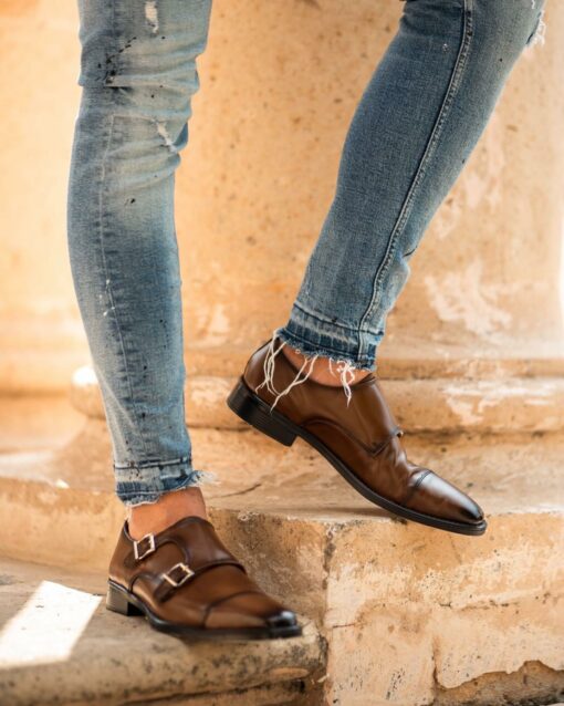 Zapato monk piel maple