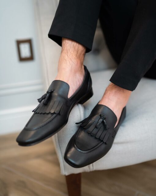 Slipper piel negro