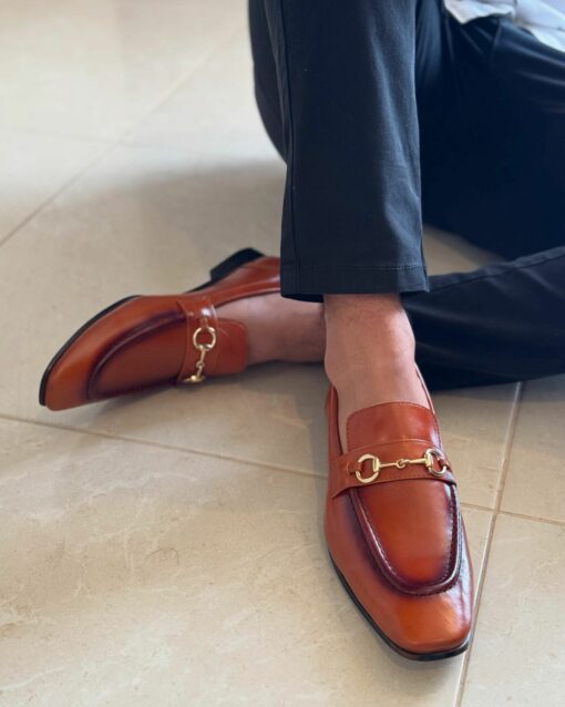 Slipper piel miel con herraje