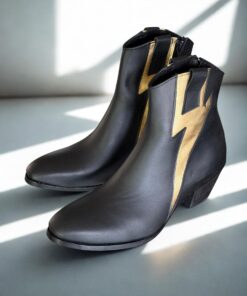 Bota piel negro/oro