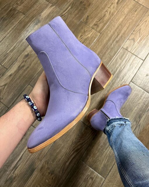 Bota terciopelo lila