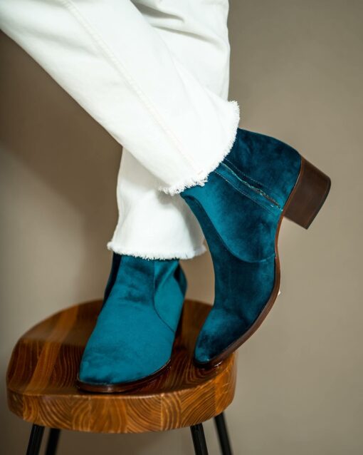 Bota terciopelo verde