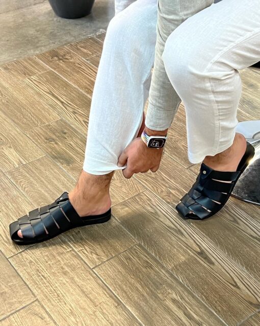 Sandalia sueca piel negro