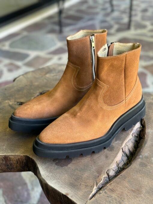 Bota chunky vaquera gamuza color miel