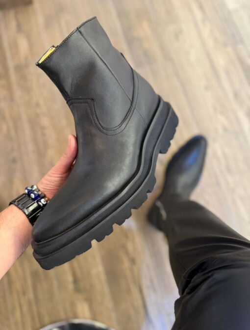 Bota chunky vaquera piel color negro