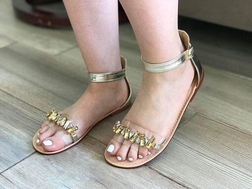 Sandalia accesorios oro
