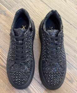 Alternative view of Tenis choclo brillos negro con estoperoles
