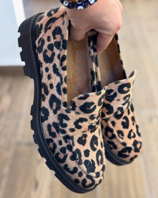 Mocasín textil leopardo