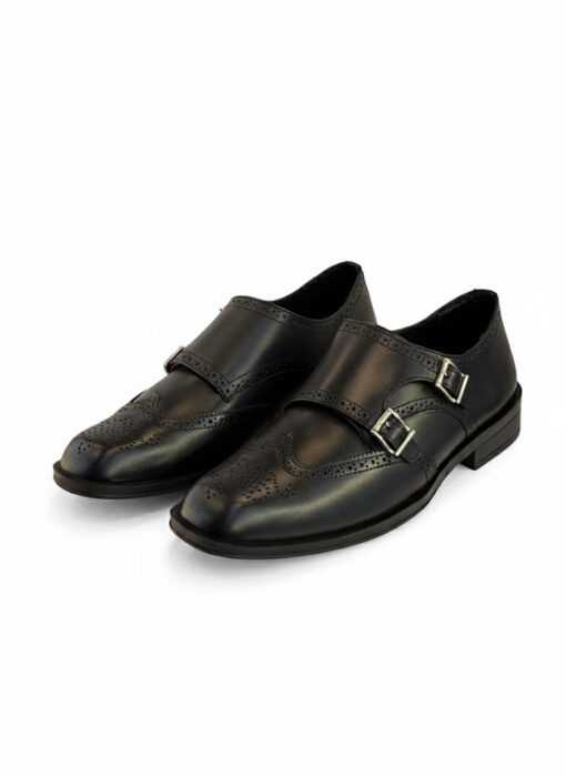 Zapato monk piel color negro