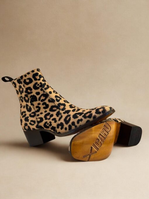 Bota textil leopardo
