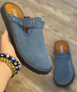 Sandalia gamuza azul suela ultraligera