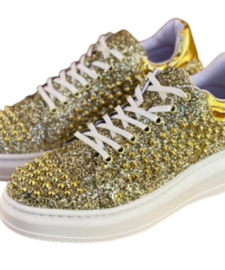 Alternative view of Tenis choclo brillos oro con estoperoles