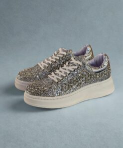 Alternative view of Tenis choclo brillos plata con estoperoles