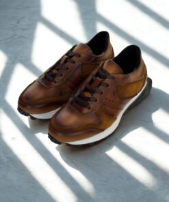 Alternative view of Tenis choclo de piel color miel