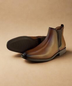 Bota chelsea piel café