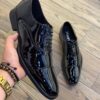 Zapato agujeta charol negro