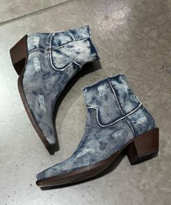 Bota mezclilla tacón cubano - Imagen 2