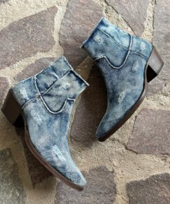 Bota mezclilla tacón cubano - Imagen 3