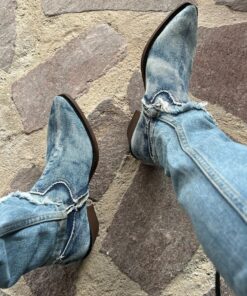 Bota mezclilla tacón cubano - Imagen 6