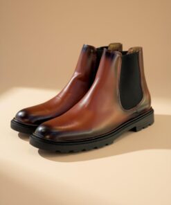 Bota chelsea piel color chedrón