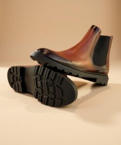 Bota chelsea piel color chedrón - Imagen 2